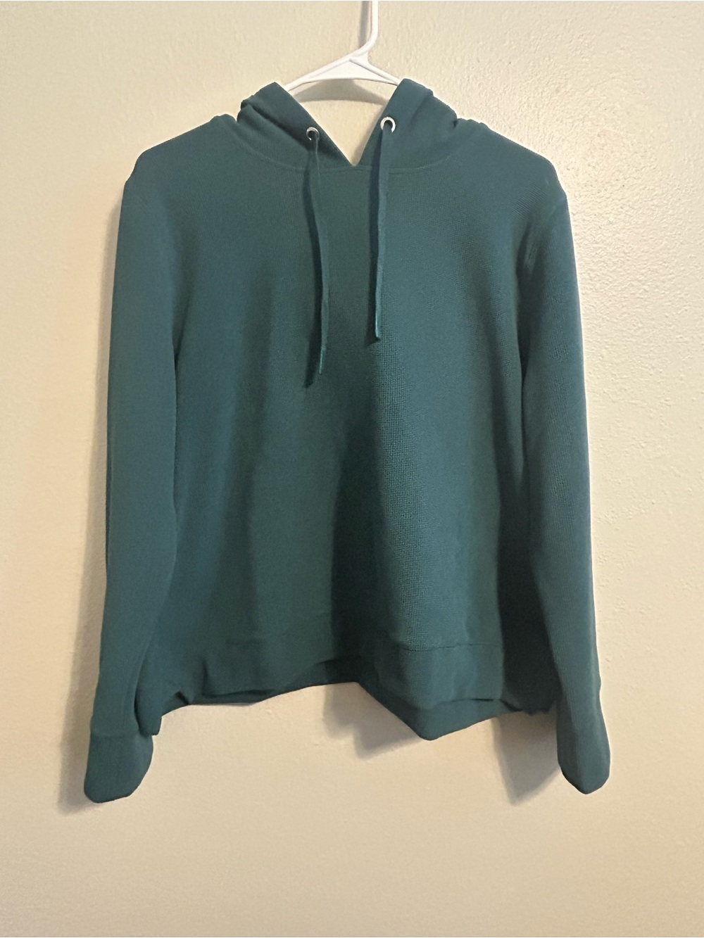 DKNY green Pullover waffle hooded sweater women’s size xl